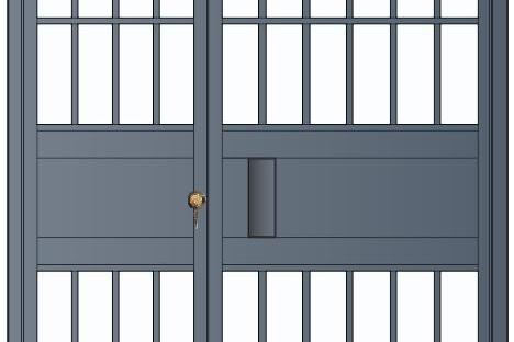 （雙扇電控平開門、柵欄門）